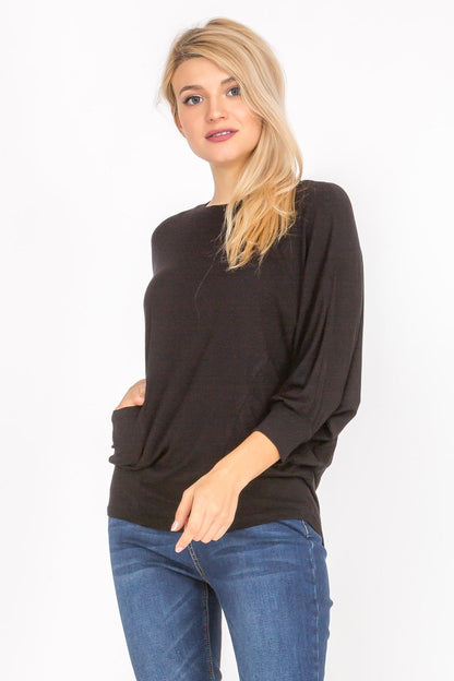 Dolman Sleeve  Solid Top