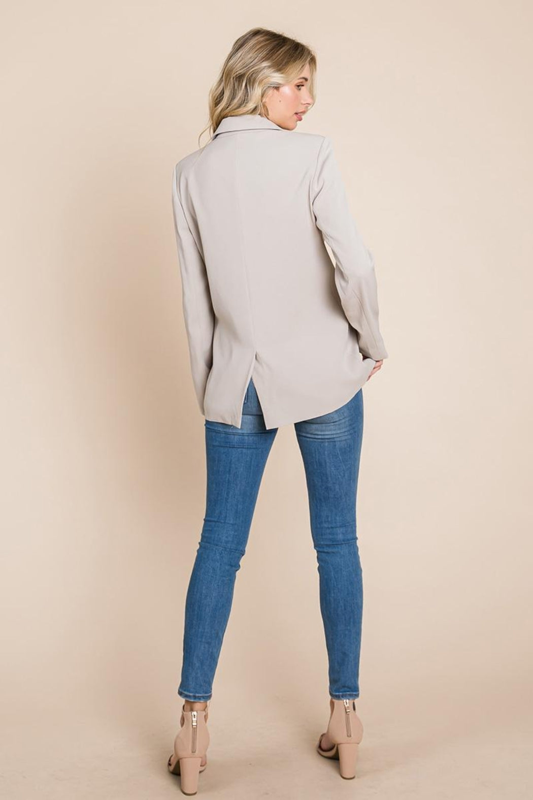Double Breasted Lapel Collar Jacket Blazer
