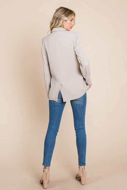 Double Breasted Lapel Collar Jacket Blazer