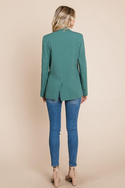 Double Breasted Lapel Collar Jacket Blazer