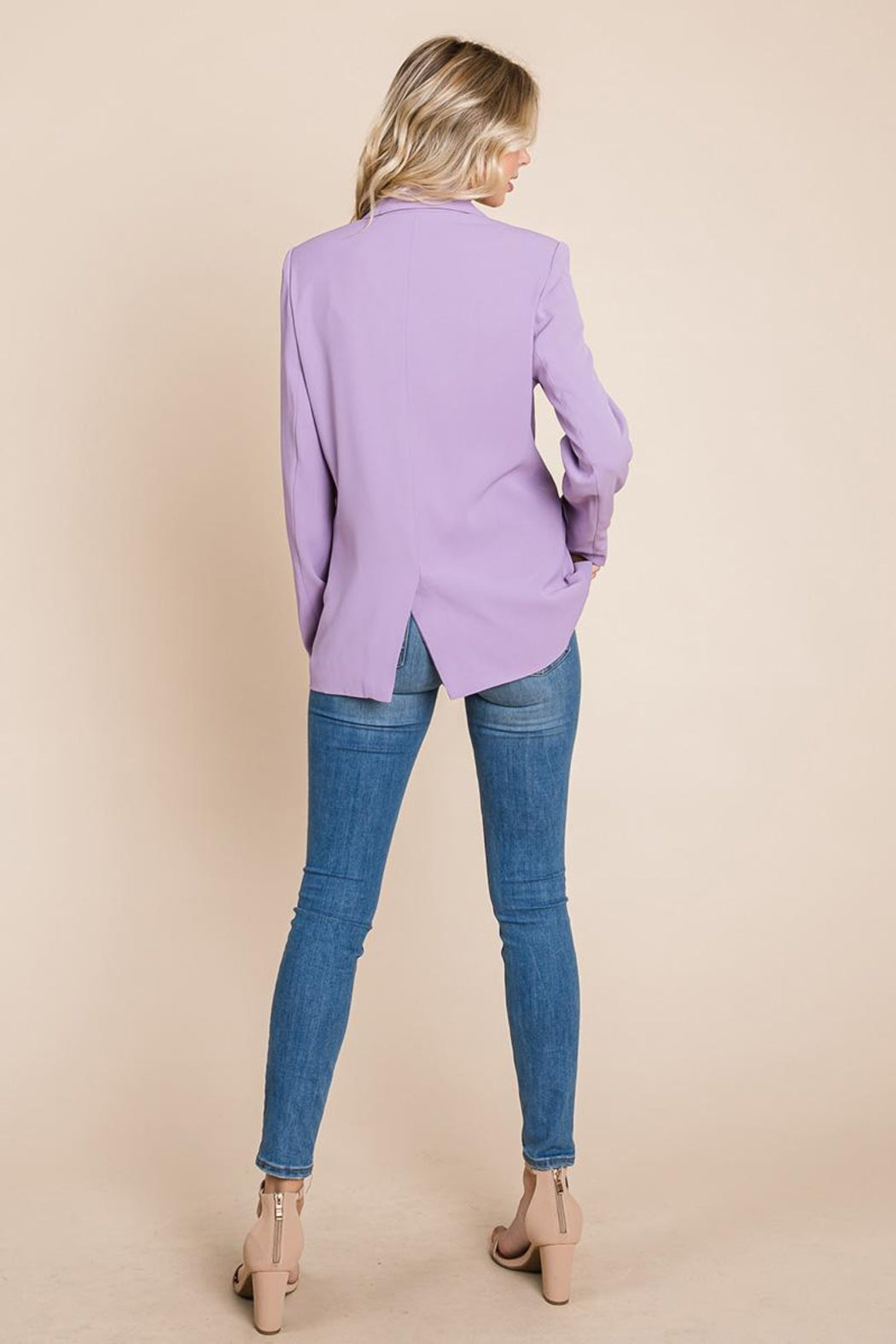 Double Breasted Lapel Collar Jacket Blazer