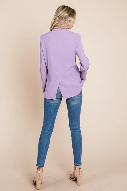 Double Breasted Lapel Collar Jacket Blazer