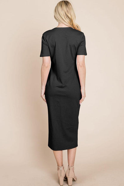Everyday Button Up Cotton Midi Shirt Dress