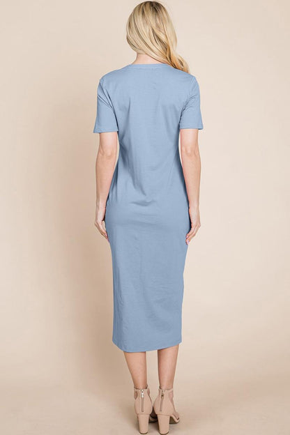 Everyday Button Up Cotton Midi Shirt Dress