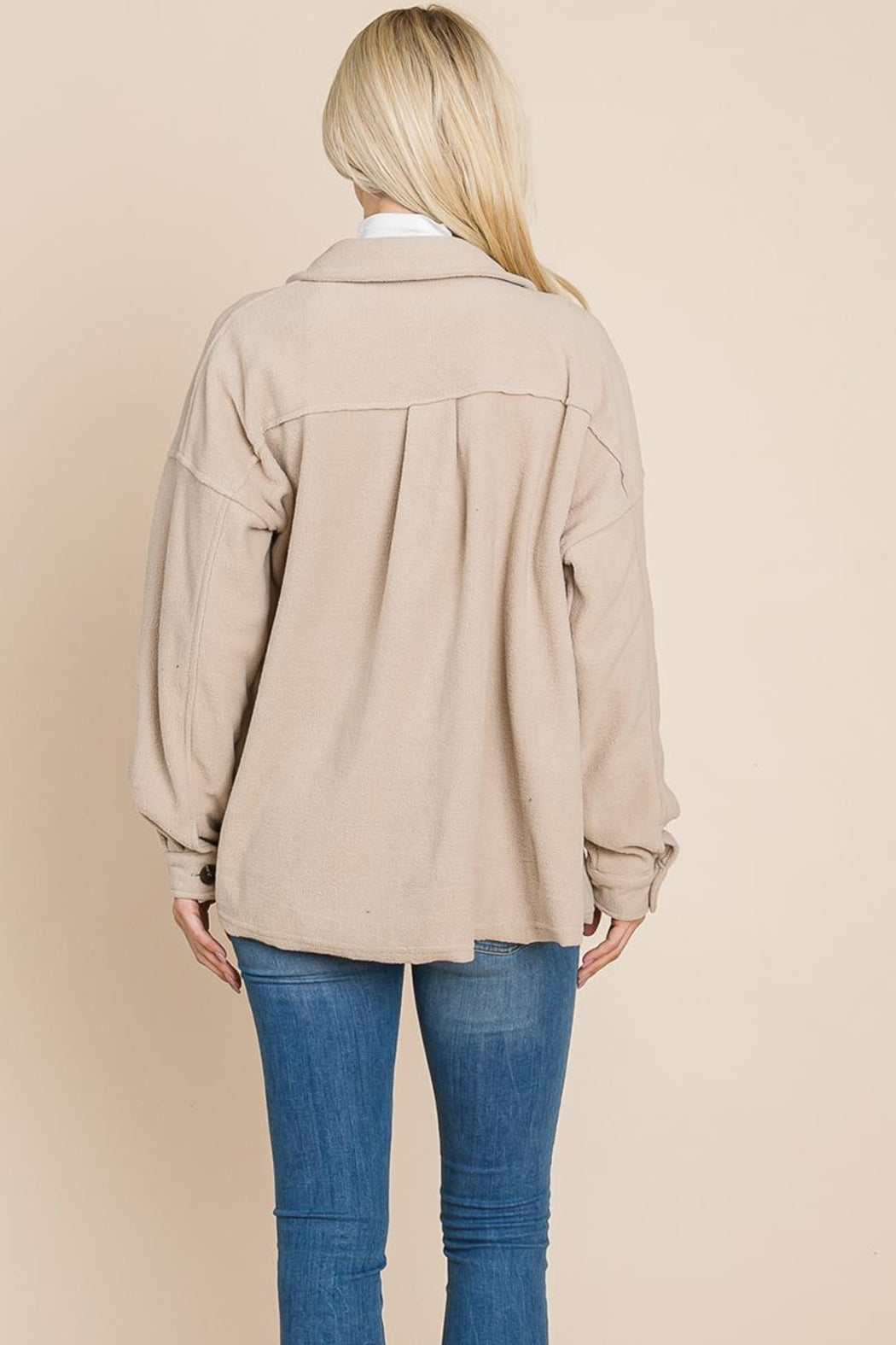 Fleece Jacket Lapel Button Up Sherpa Coat