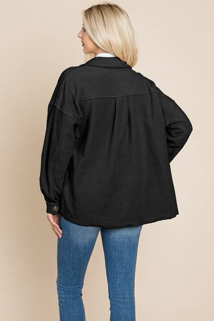 Fleece Jacket Lapel Button Up Sherpa Coat