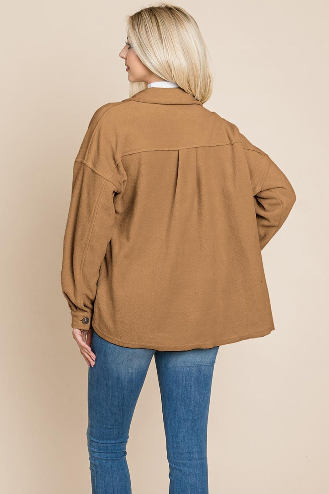 Fleece Jacket Lapel Button Up Sherpa Coat
