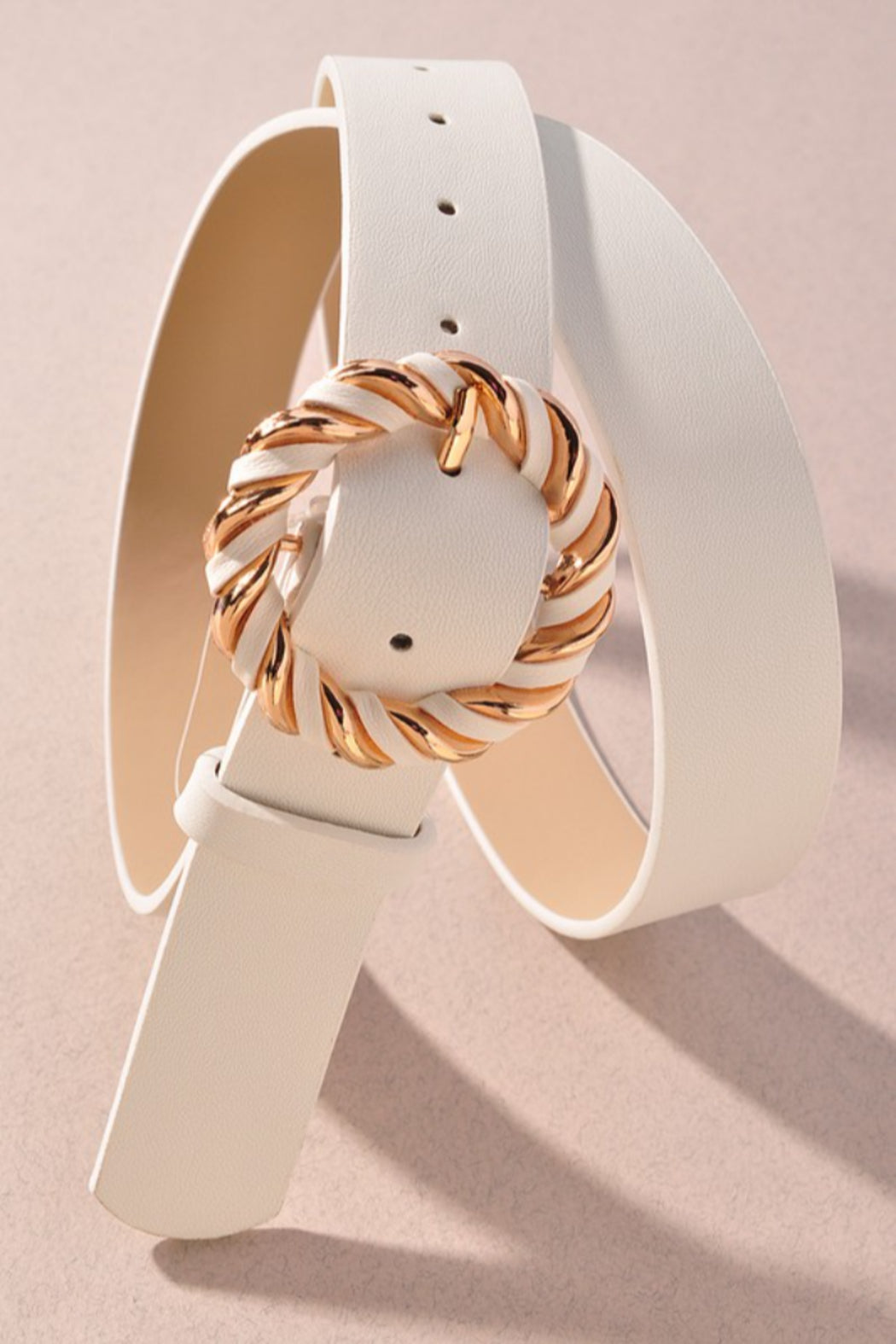 Round Brass Buckle Belt