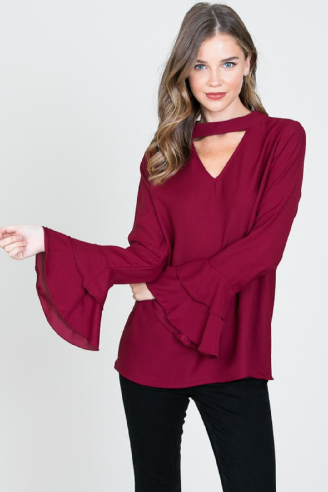 Ruffle Bell Sleeve Top