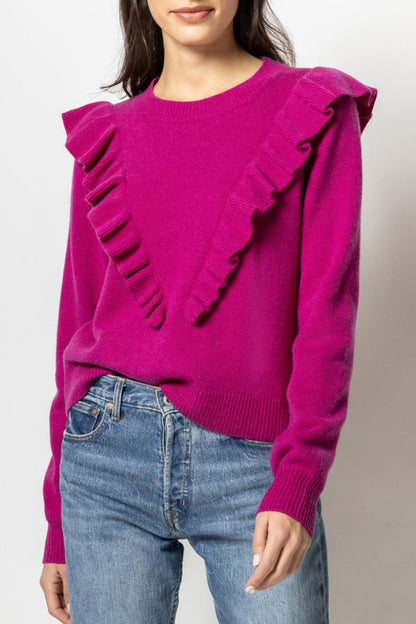Ruffle Front Pullover Sweater