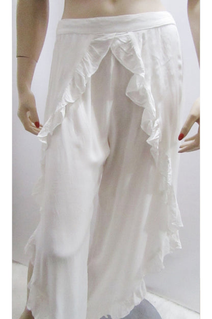 RUFFLED SIDE SPLIT PANT