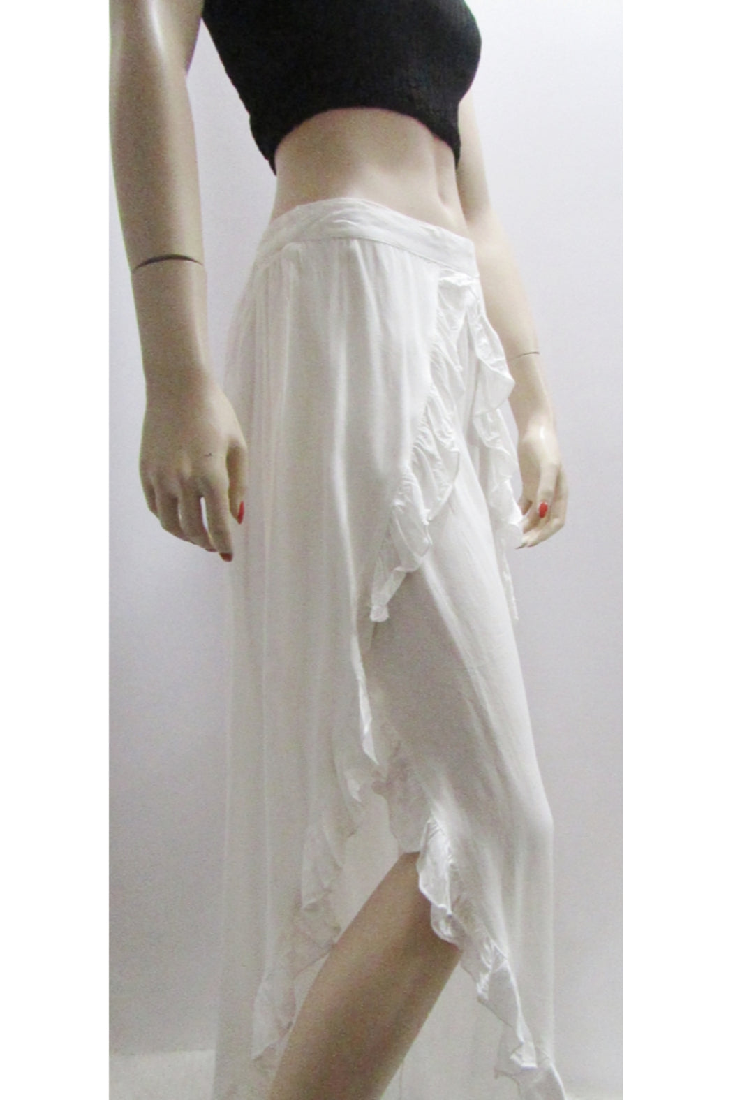RUFFLED SIDE SPLIT PANT