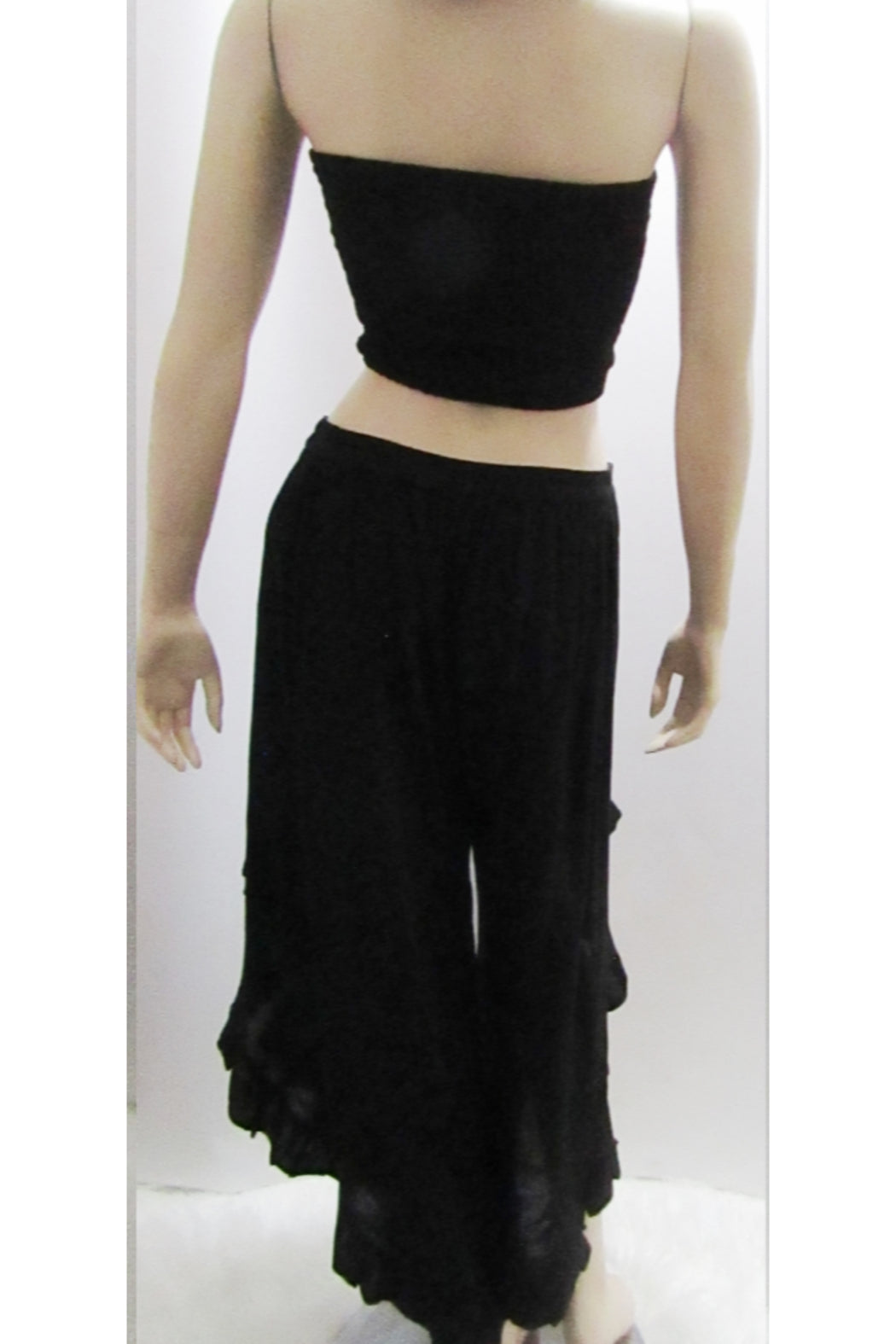 RUFFLED SIDE SPLIT PANT