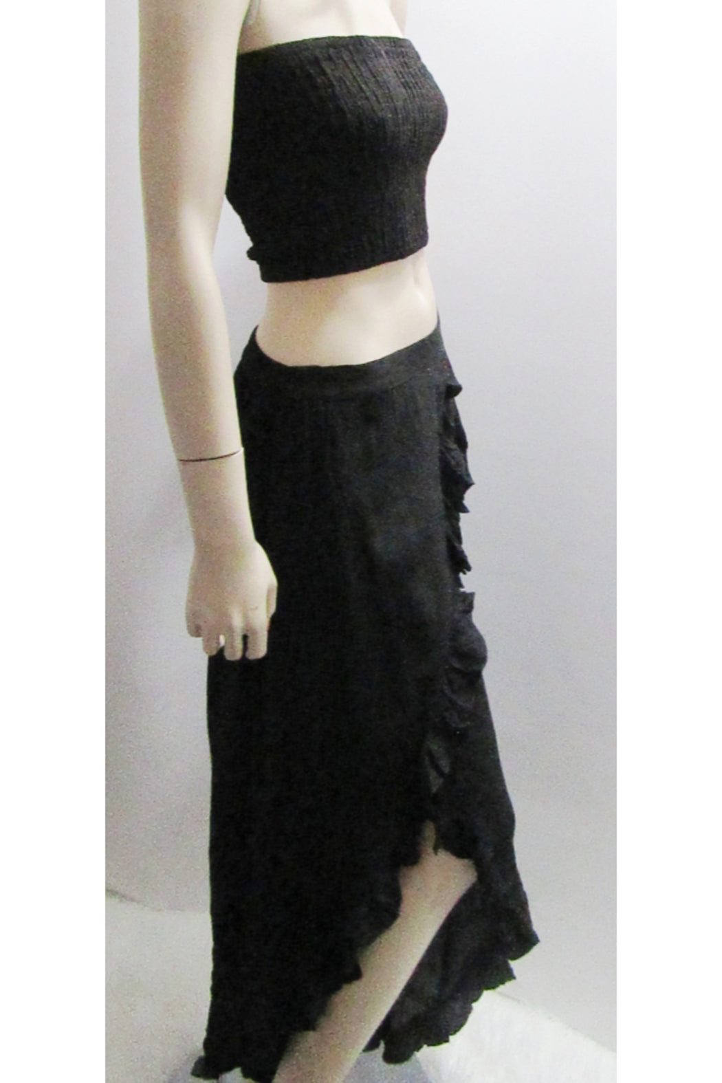 RUFFLED SIDE SPLIT PANT
