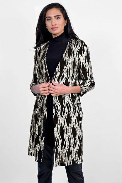 Frank Lyman Black/ Gold Knit Cardigan 223204