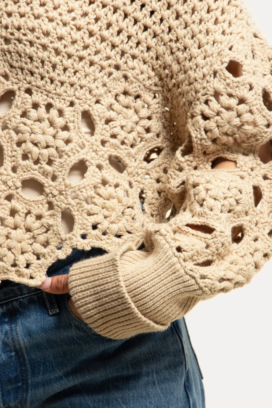 Crochet Collared Pullover