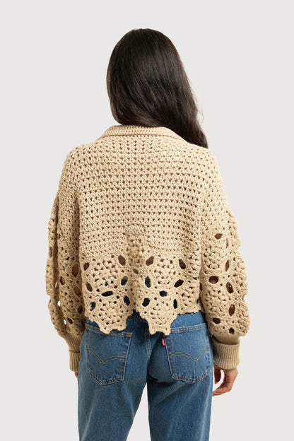 Crochet Collared Pullover
