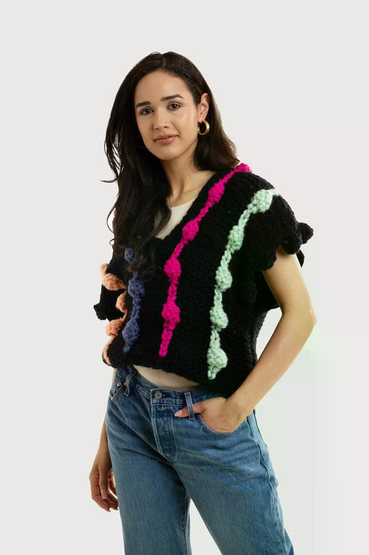 Multi Chunky Knit Sweater Vest