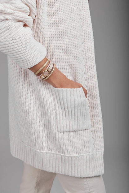 Ribbed Knit Open Cardigan