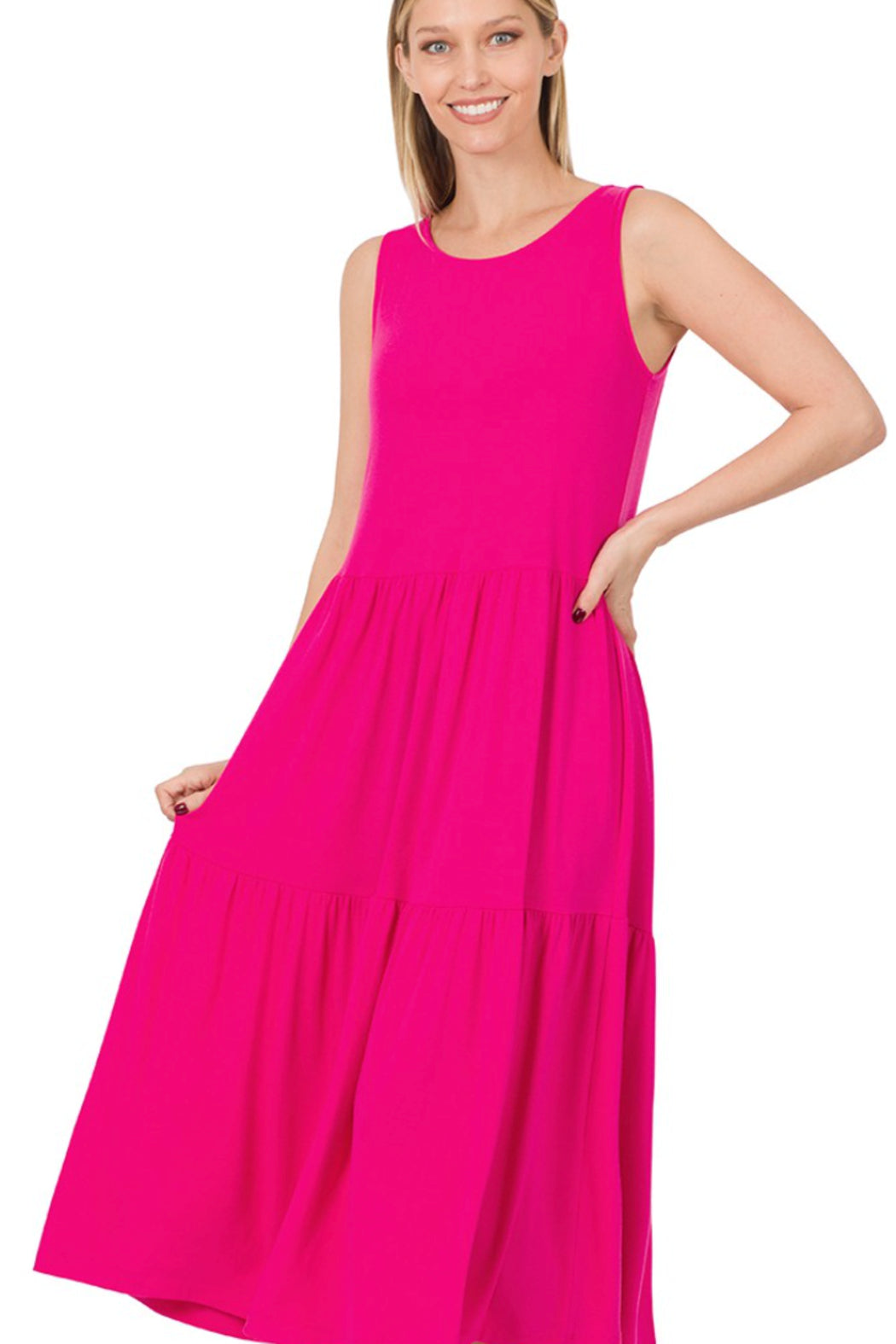 Sally Sleeveless Tiered Dress