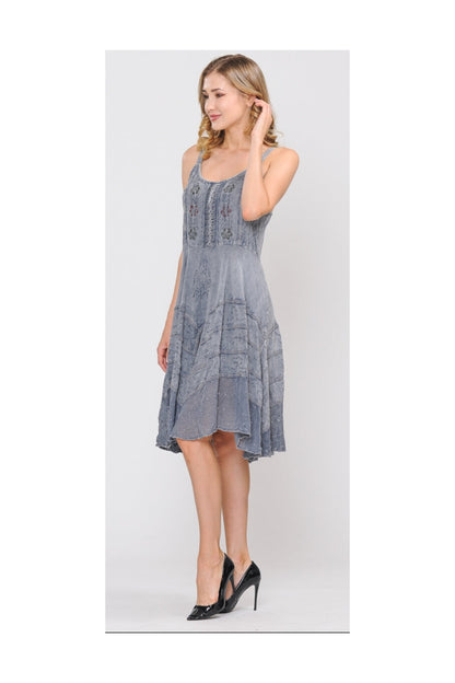 Sand Wash Grey Lace Front Dress