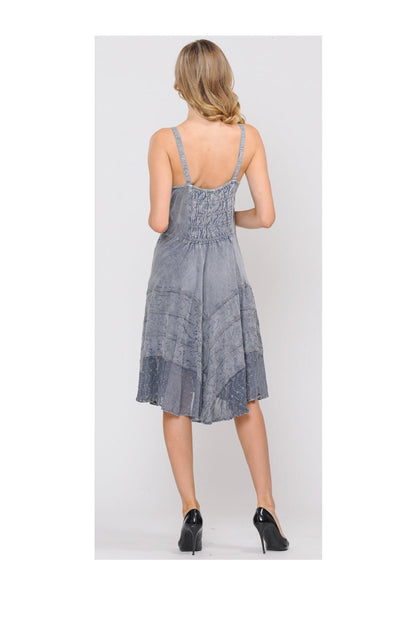 Sand Wash Grey Lace Front Dress