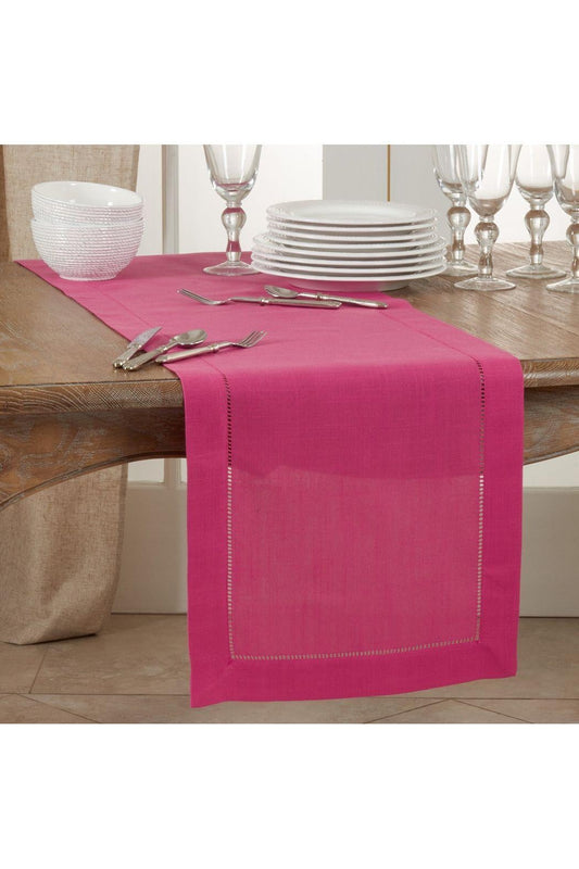 Pink Runner With Hemstitch