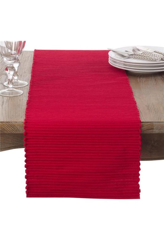 Red Ribbed Table Runner