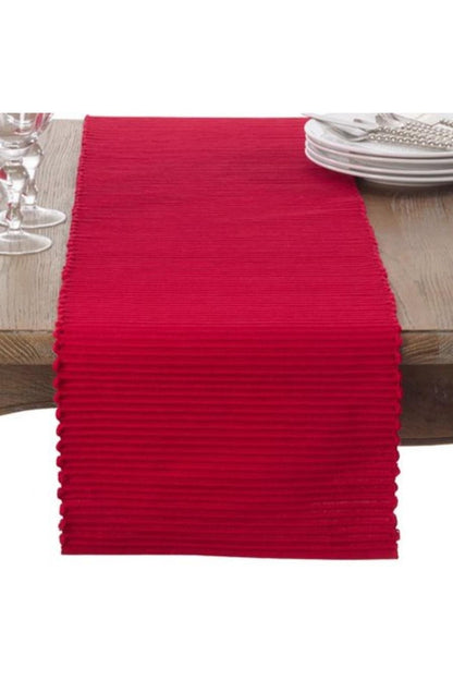Red Ribbed Table Runner