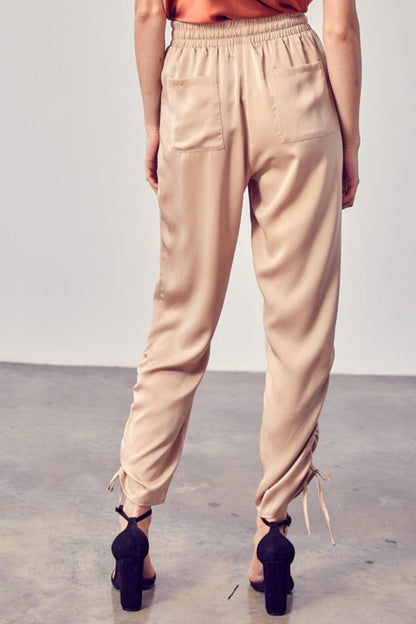 Satin Ruched Bottom Jogger
