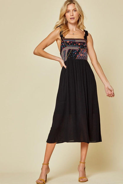 Embroidered Babydoll Dress