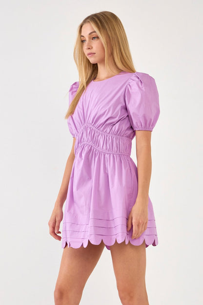 Scallop Detail Mini Dress