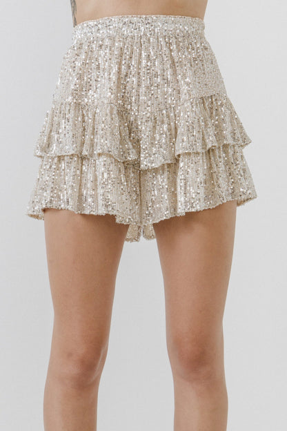 Sequin Ruffle Short