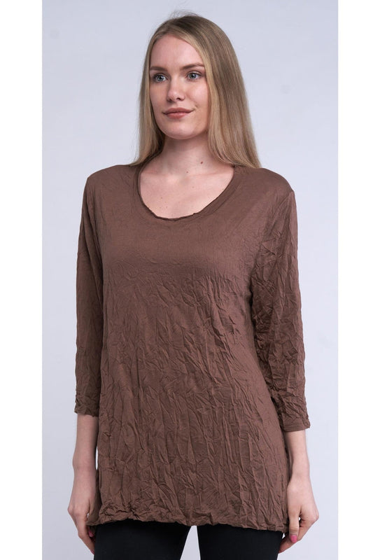 Brown Crinkle Top