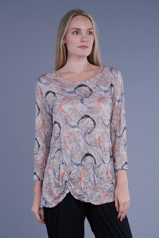 Circles Knotted Hem Top