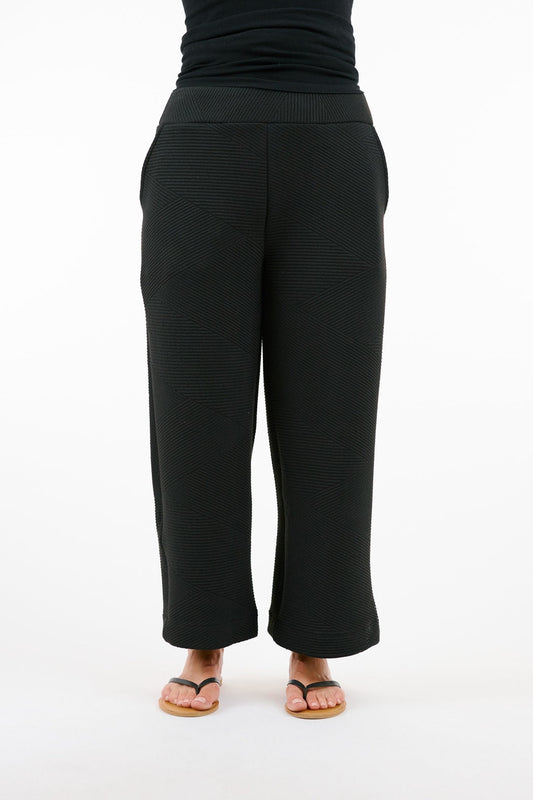 Black Textured Pants