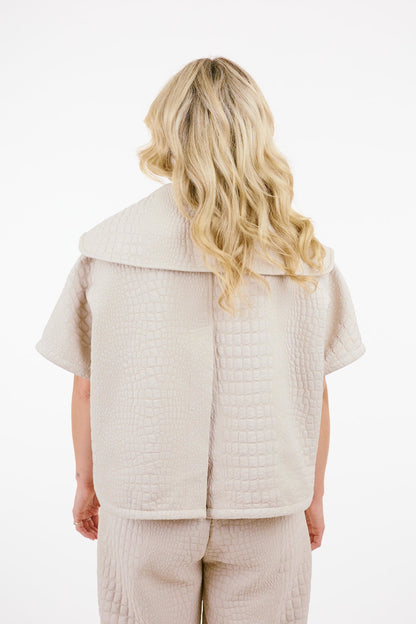 Bone Textured Crop Jacket