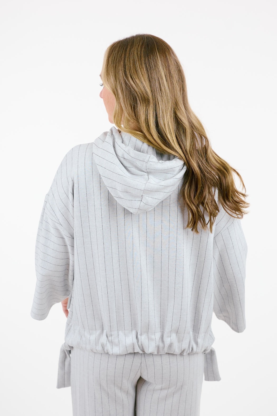 Grey Stripe Hood Jacket