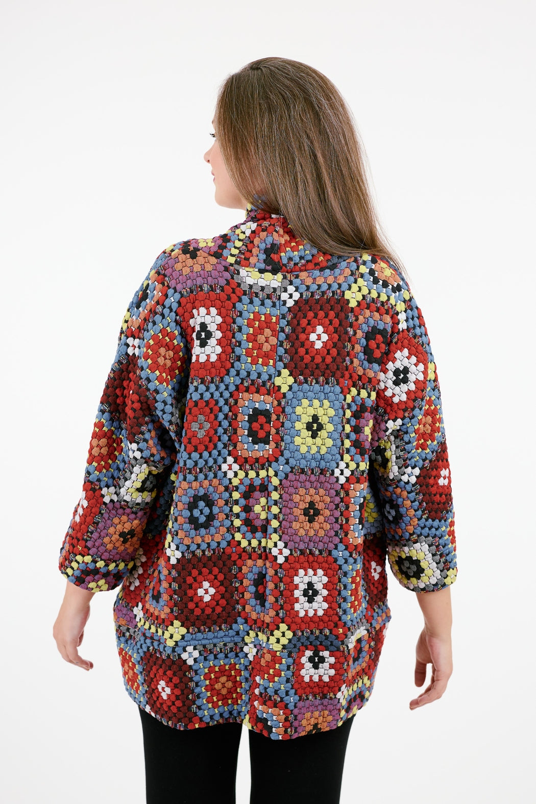 Quilt Print Kimono Jacket