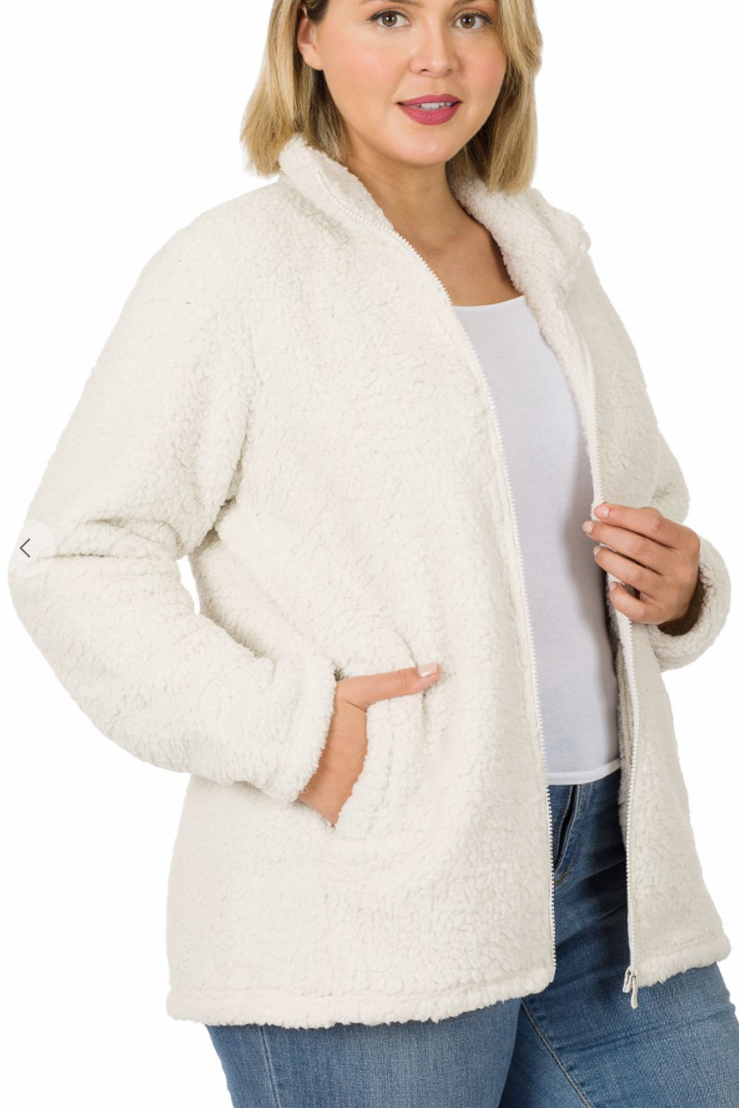 Sherpa  Zip Curvy Jacket