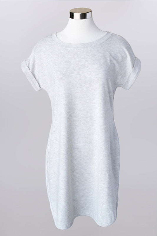 Short sleeve t shirt dress with rounded hemline