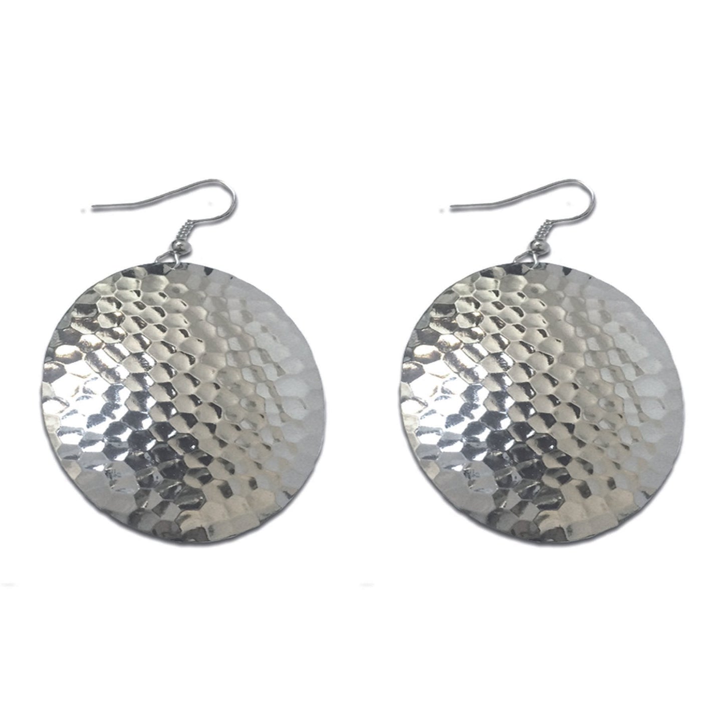 Gold Hammered Circle Earrings