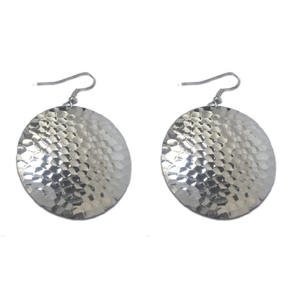 Gold Hammered Circle Earrings