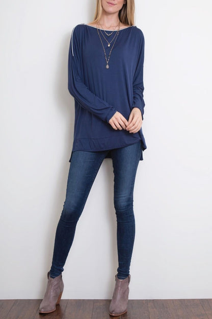 Zipper Neck Top