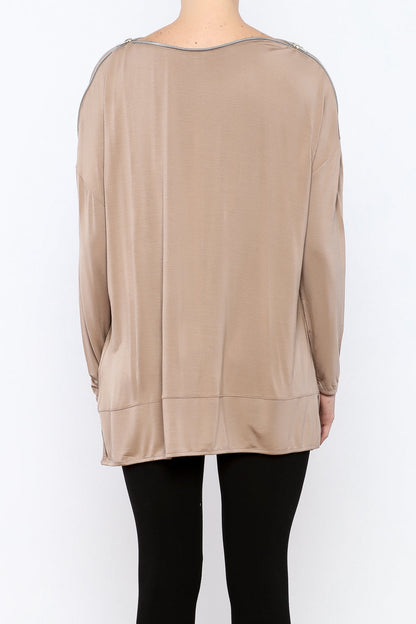 Zipper Neck Top