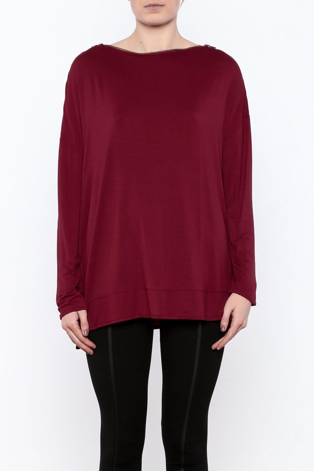 Zipper Neck Top