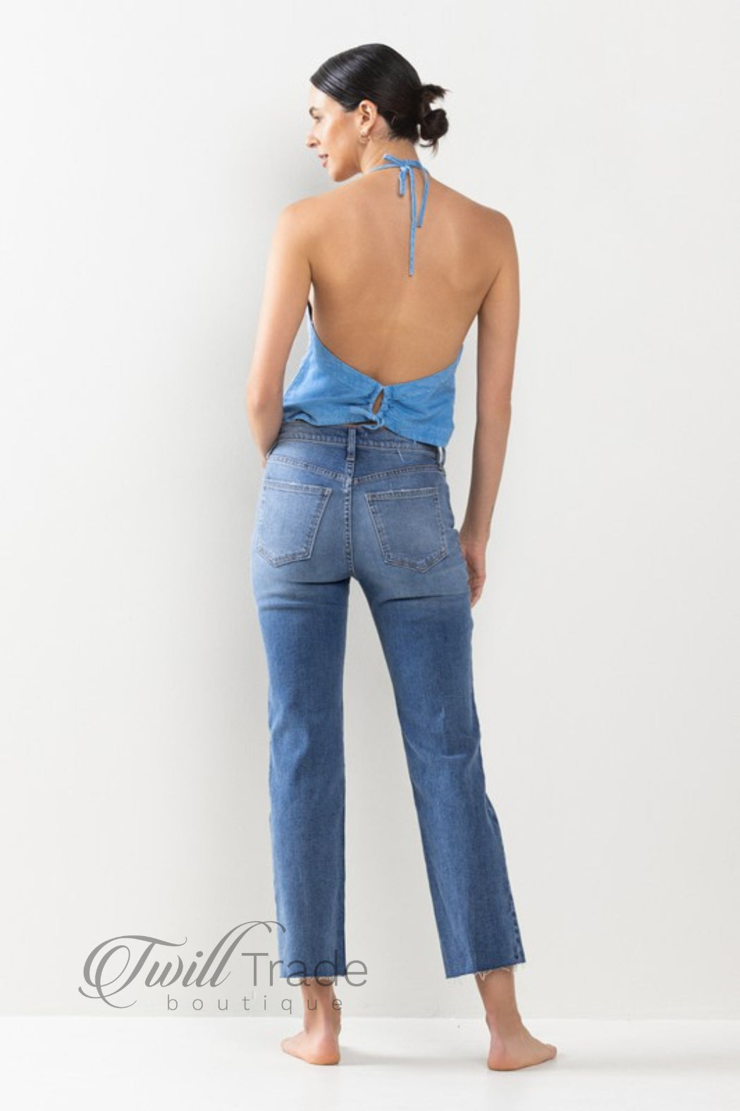 Raw Hem Straight Denim