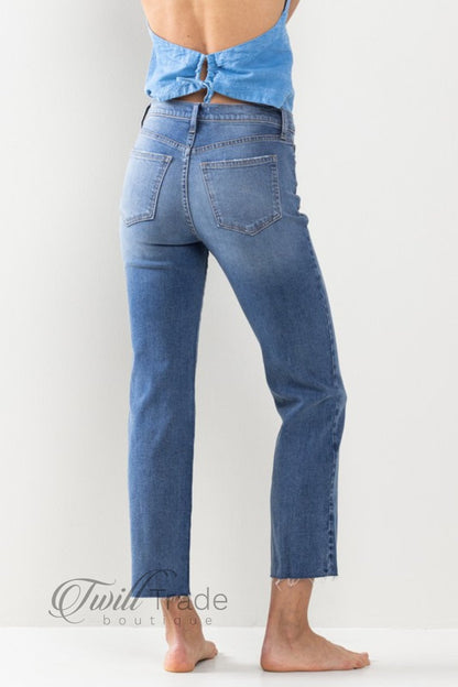 Raw Hem Straight Denim