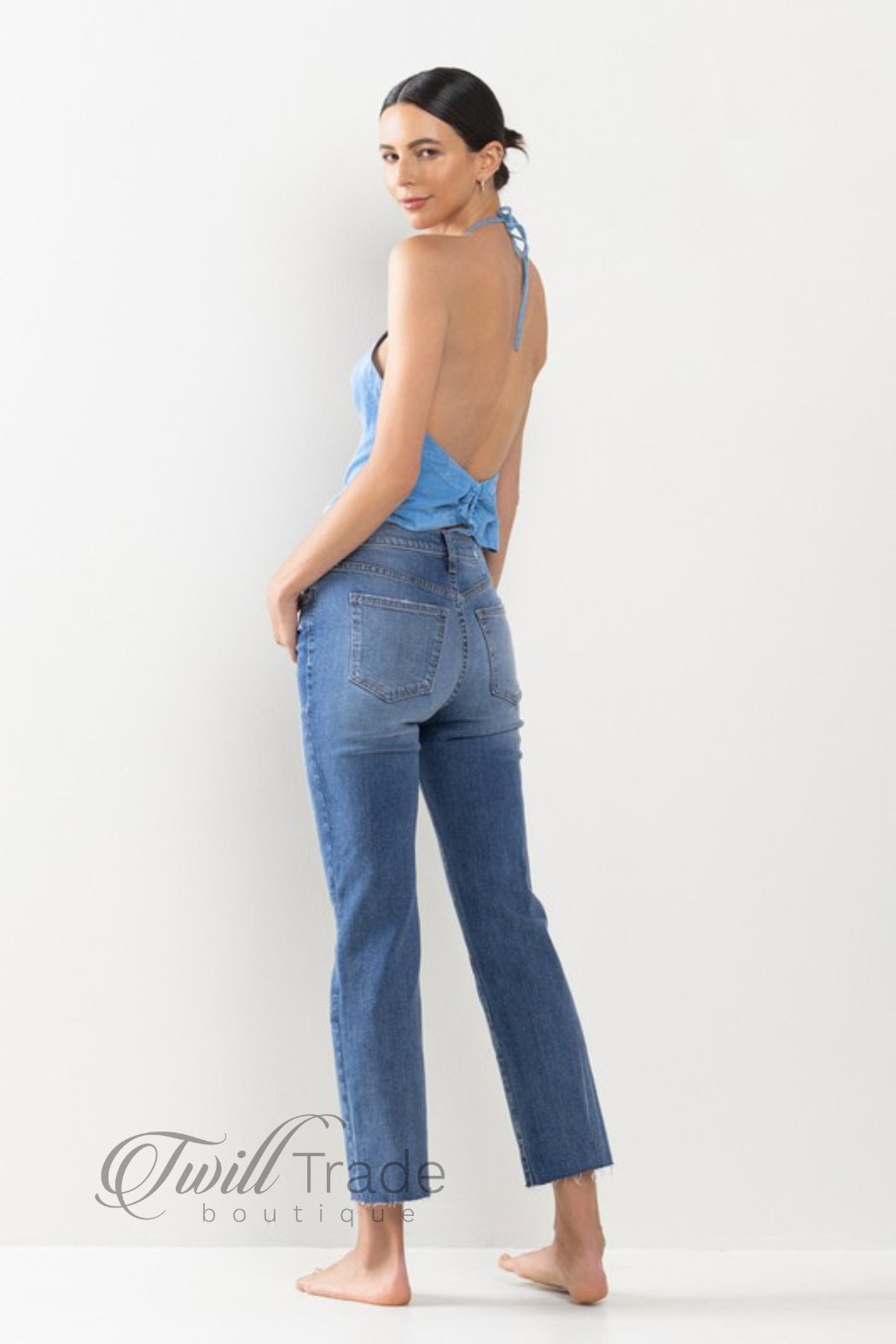 Raw Hem Straight Denim