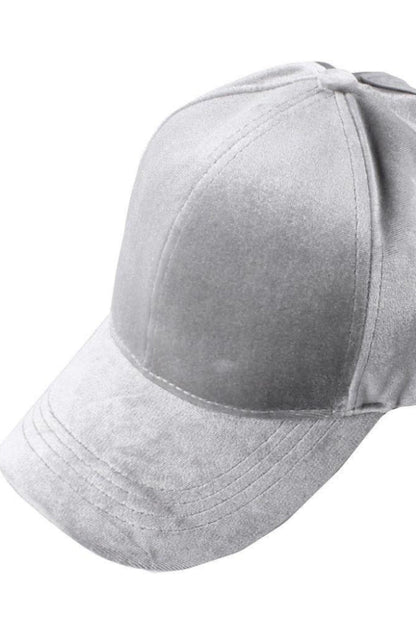 Solid Color Velvet Ponytail Baseball Cap